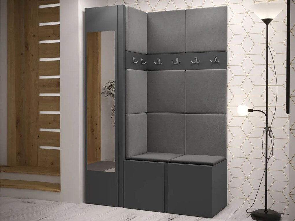Mobilier hol Tovenaz X (grafit) (cu oglindă). 1104783