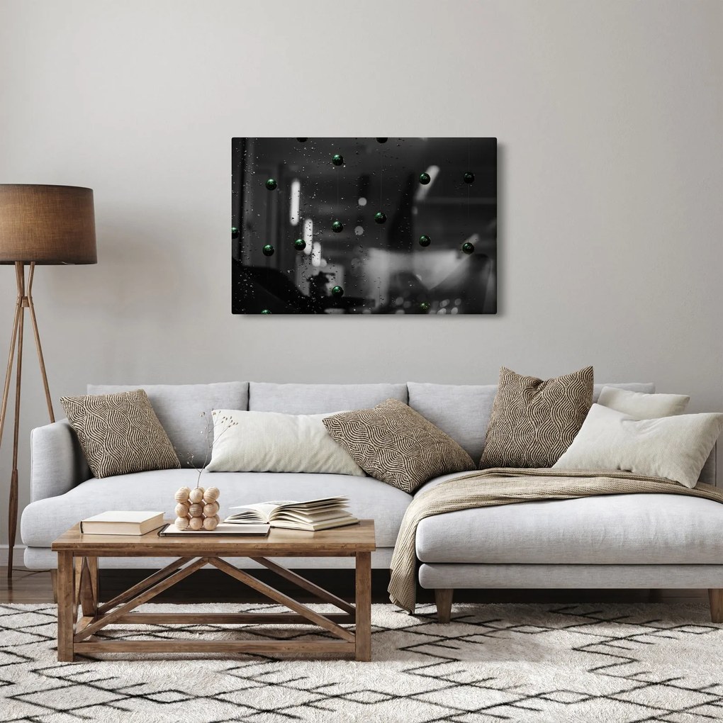 Tablou abstract - bilele verzi (90x60 cm)
