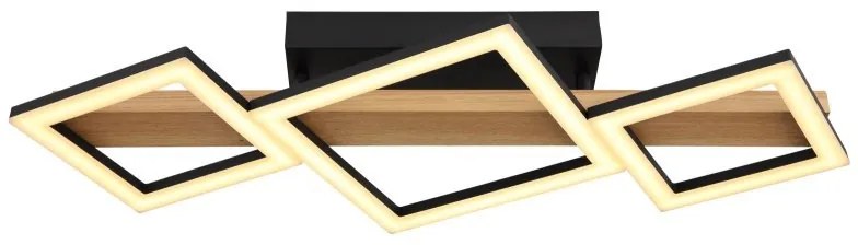 Plafoniera LED design indistrial Dustin negru 66x30cm
