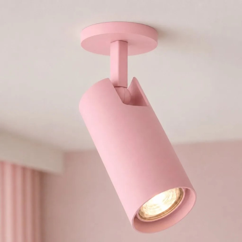 Spot incastrat directionabil cu bec GU10 Linca roz pastel