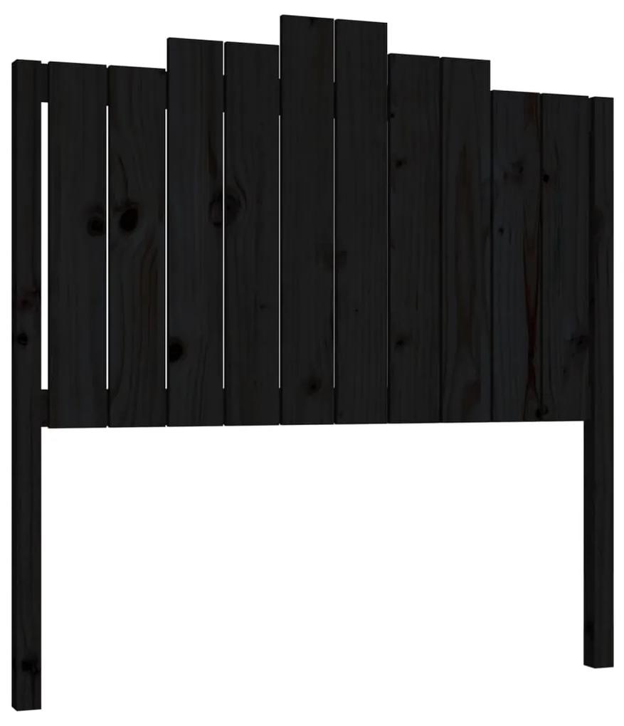 Tablie de pat, negru, 106x4x110 cm, lemn masiv de pin 1, Negru, 106 x 4 x 110 cm
