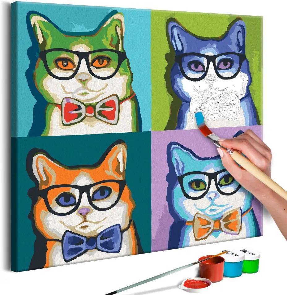 Bimago Pictura pe numere - Cats With Glasses