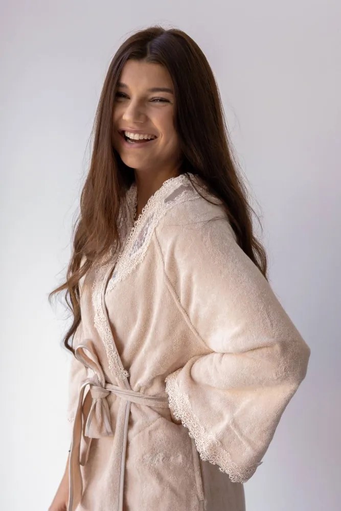 Halat elegant DESTAN de damă în cutie cadou L Pudrat