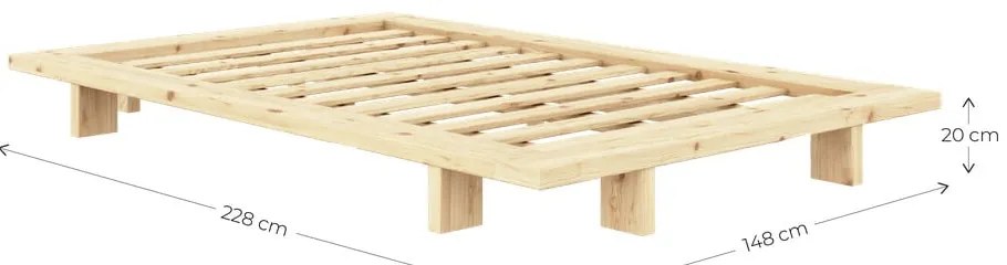 Pat maro din lemn de pin cu somieră 120x200 cm Japan – Karup Design