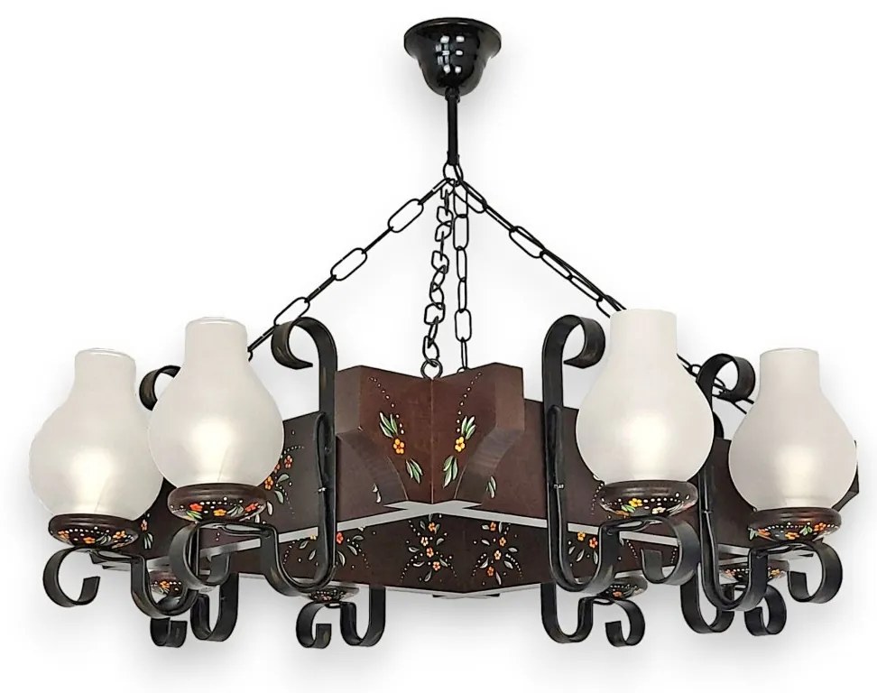 Candelabru fabricat manual din lemn pictat Queen 8L