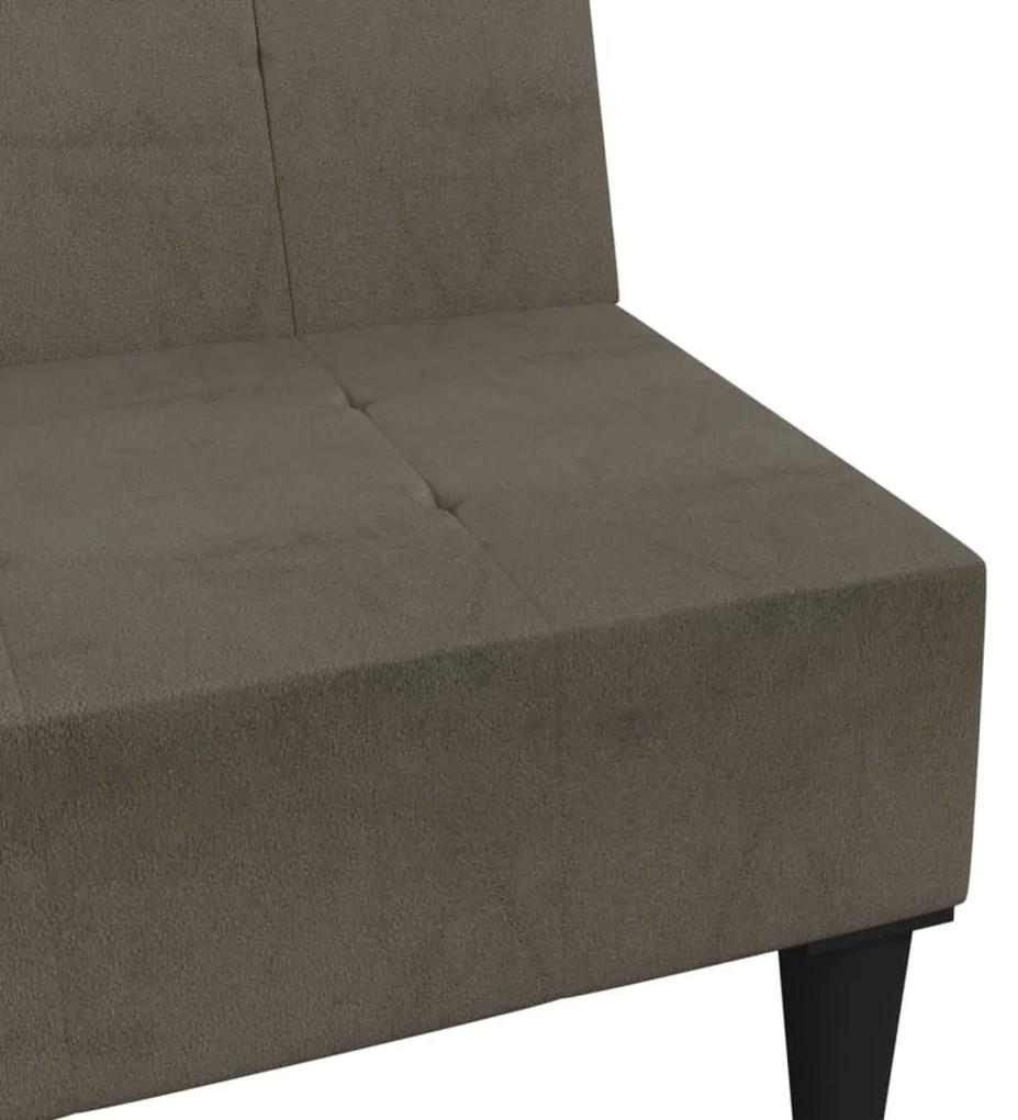 Canapea extensibila cu 2 locuri, gri inchis, microfibra Morke gra, Fara suport de picioare