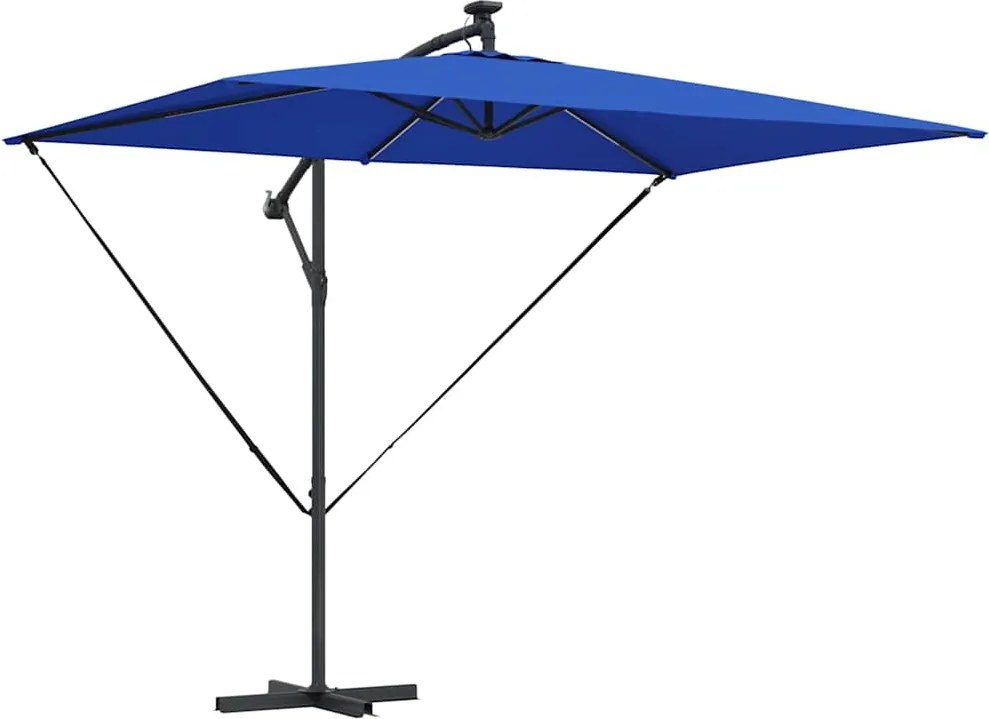 vidaXL Umbrelă de soare Albastru azur 294 x 200 x 270 cm