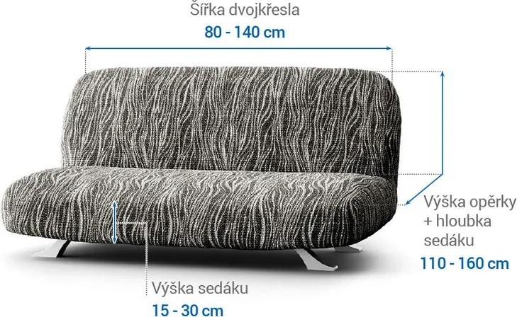 Gaico Huse bielastice UNIVERSO NOU dungi alb-negru 2fotoliu cu manere de lemn (l. 80 -140 cm)
