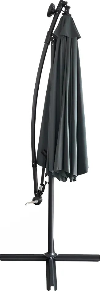 Umbrelă de soare de grădină LED, gri, 3 m, LINDAN