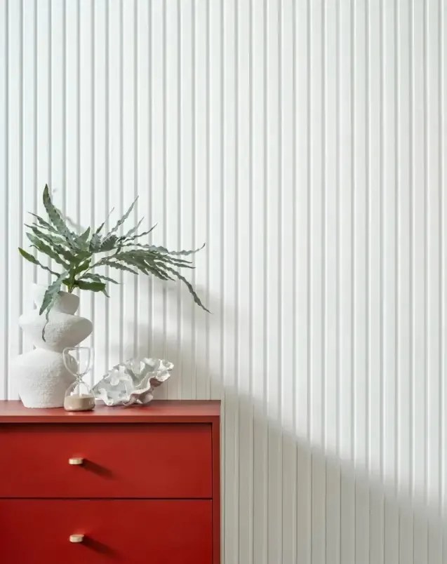 Panou riflaj decorativ 3D din polimer rigid, model Groove - 12.2x1.2x250 cm
