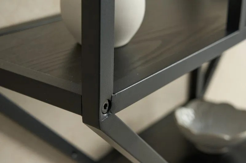 Raft design industrial vintage Slim Line 75cm, negru