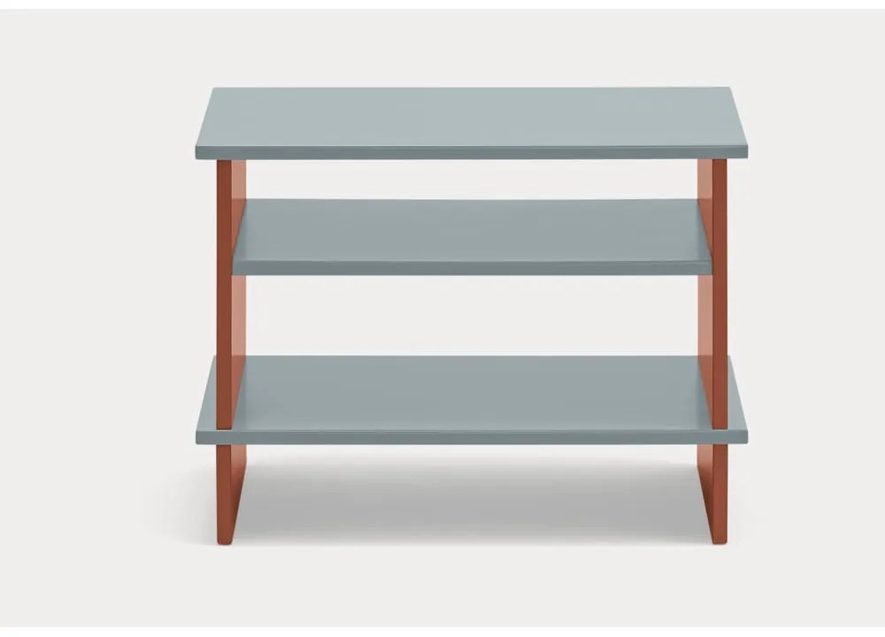 Noptieră cărămizie/gri cu rafturi Inari – Teulat