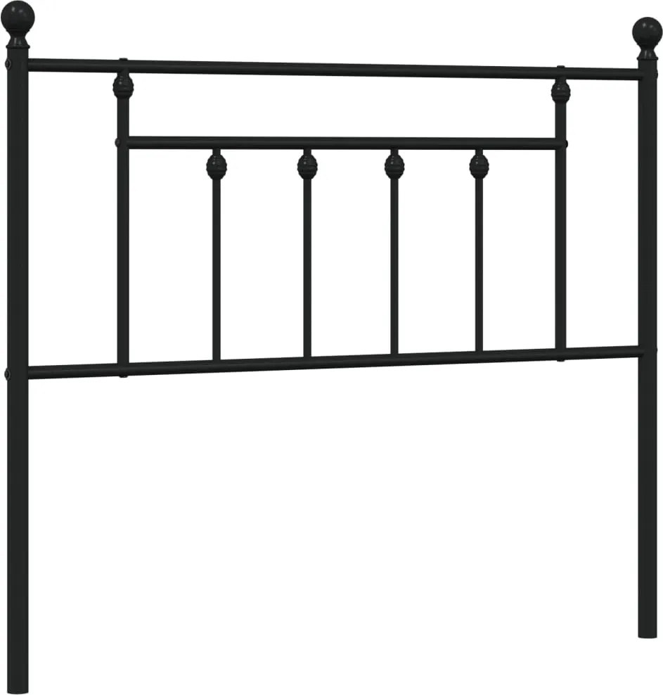 vidaXL Tăblie de pat de schimb metalică, negru, 107 cm