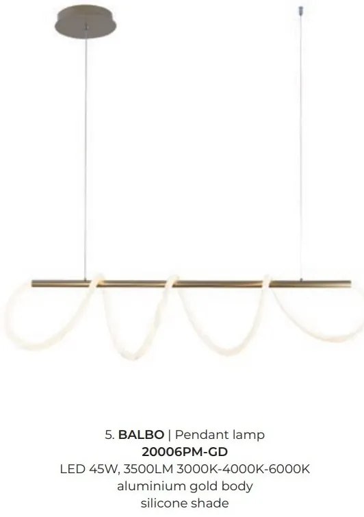 Lustra LED design moderna BALBO auriu