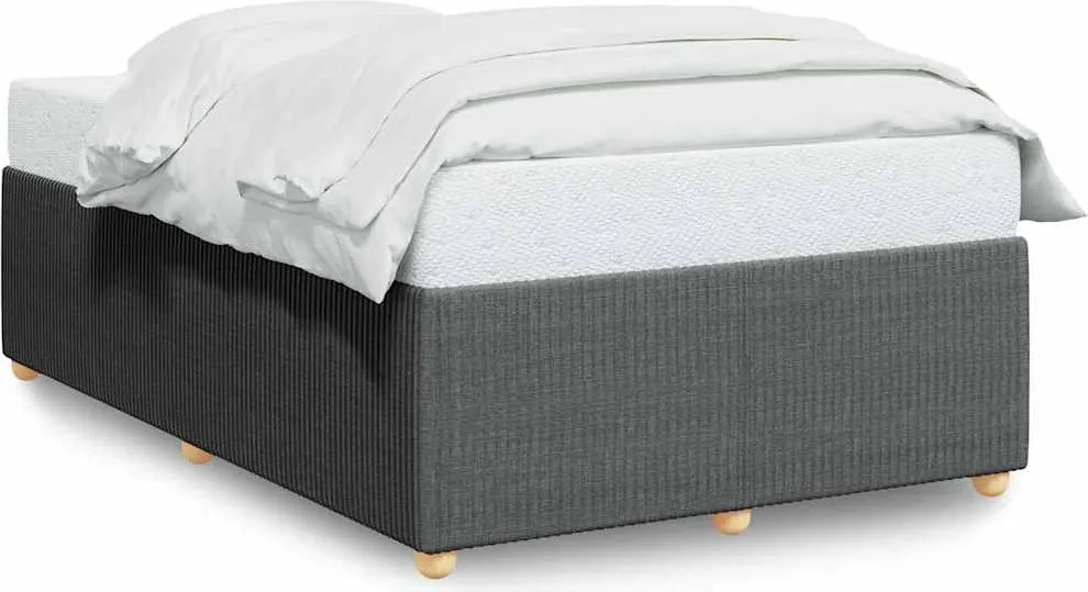 vidaXL Cadru de pat fără saltea gri închis 120x190 cm țesătură