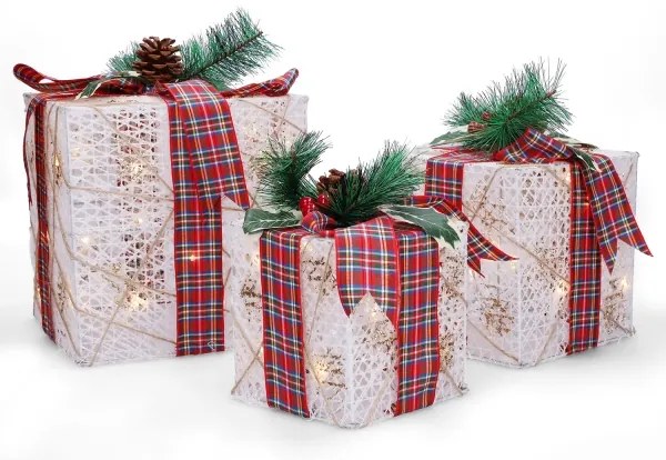 Brilagi - Set de 3 decorațiuni LED de Crăciun pentru exterior, LED/230V IP44, cadouri