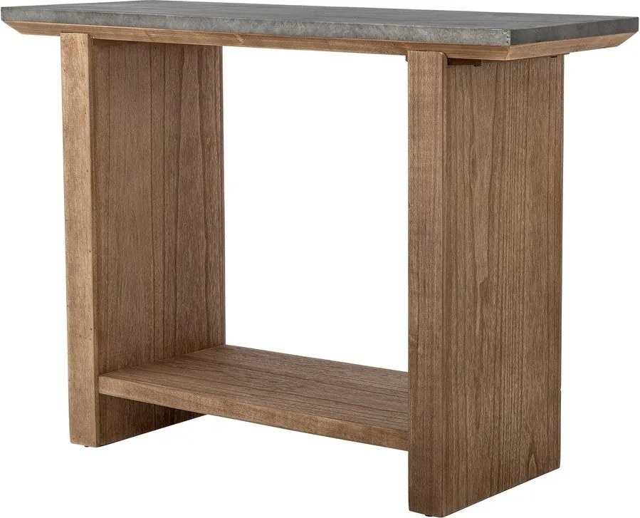 Masă consolă în culoare naturală cu blat metalic 40x110 cm Riva – Bloomingville