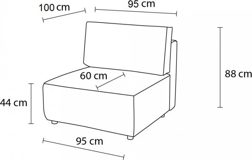 Modul pentru canapea galben muștar cu tapițerie din catifea reiată (de mijloc) Nihad modular – Bobochic Paris