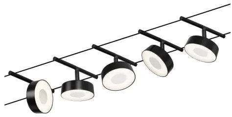 Paulmann 94479 - Set 5x LED/5W, sistem complet cu cablu CIRCLE, 230V, negru
