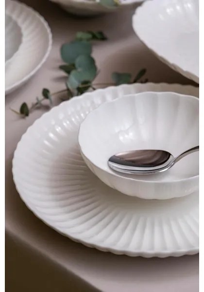 Set de masă, 18 piese, alb, din porțelan