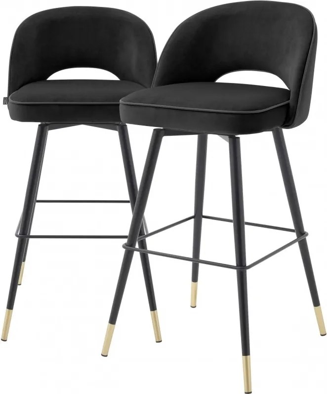 Set de 2 scaune de bar design modern Cliff, negru 114574 HZ