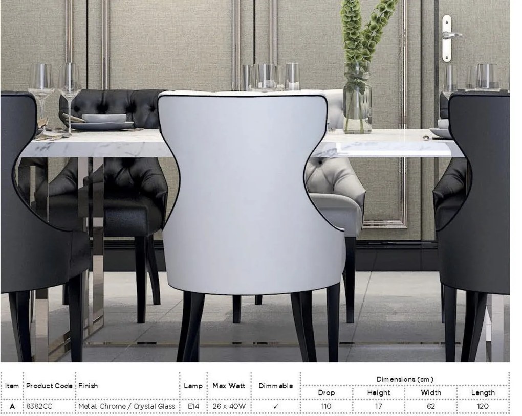 Candelabru XXL cristal design LUX Vesuvius 26L 8382CC SRT