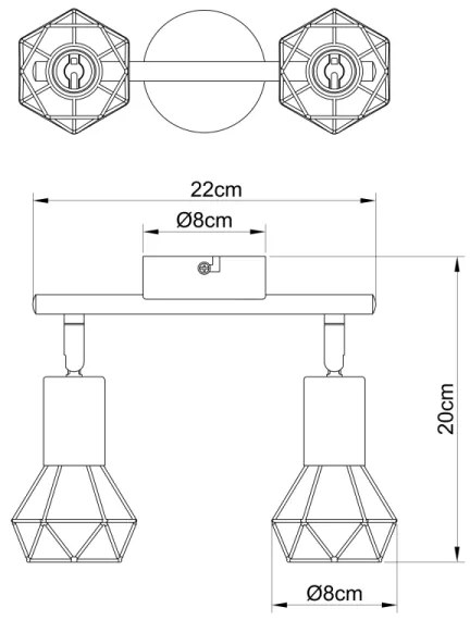 Spot de perete XARA 2xE14/40W/230V Globo 54802S-2AB
