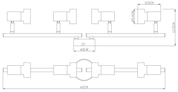 Spot Globo 57917-4G MASON 4xGU10/25W/230V negru/auriu