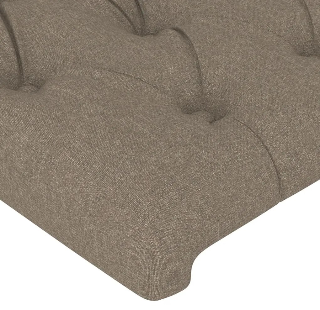 Tablie de pat cu LED, gri taupe, 180x7x118 128 cm, textil 1, Gri taupe, 180 x 7 x 118 128 cm