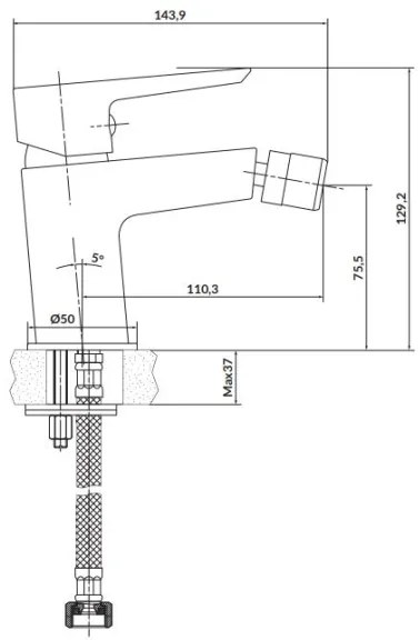 Baterie de bideu Cersanit S951-347 MILLE crom lucios
