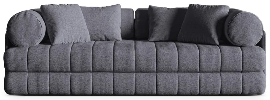 Canapea gri închis extensibilă cu tapițerie din țesătură bouclé 206 cm Kemi – Cosmopolitan Design