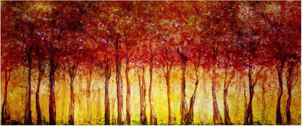 Tablou - Pictura pădurii cu frunziș (120x50 cm)