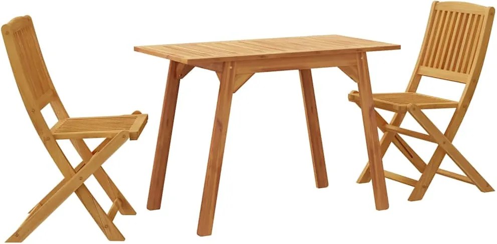 vidaXL Set de balcon, 3 piese, lemn masiv de acacia
