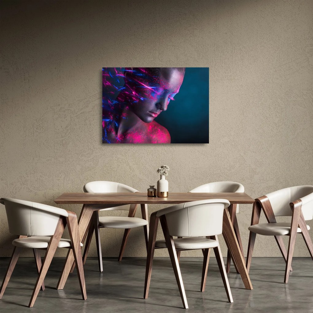 Tablou pe sticlă strălucitor a femeii (70x50 cm)