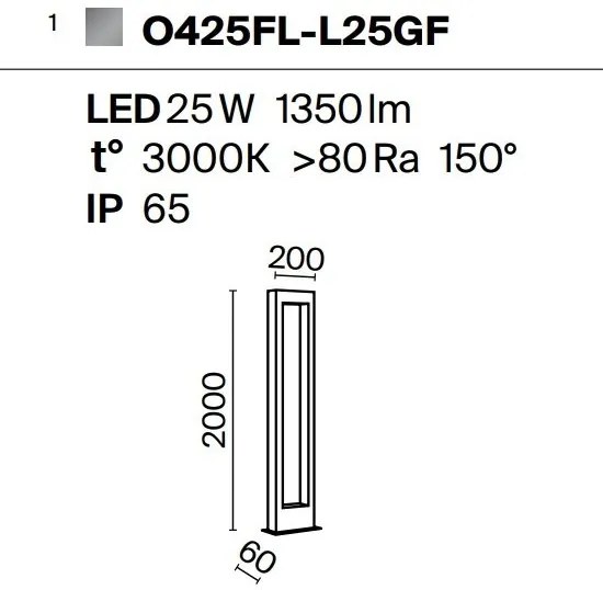 Stalp LED pentru iluminat exterior IP65 Bonn H-200cm