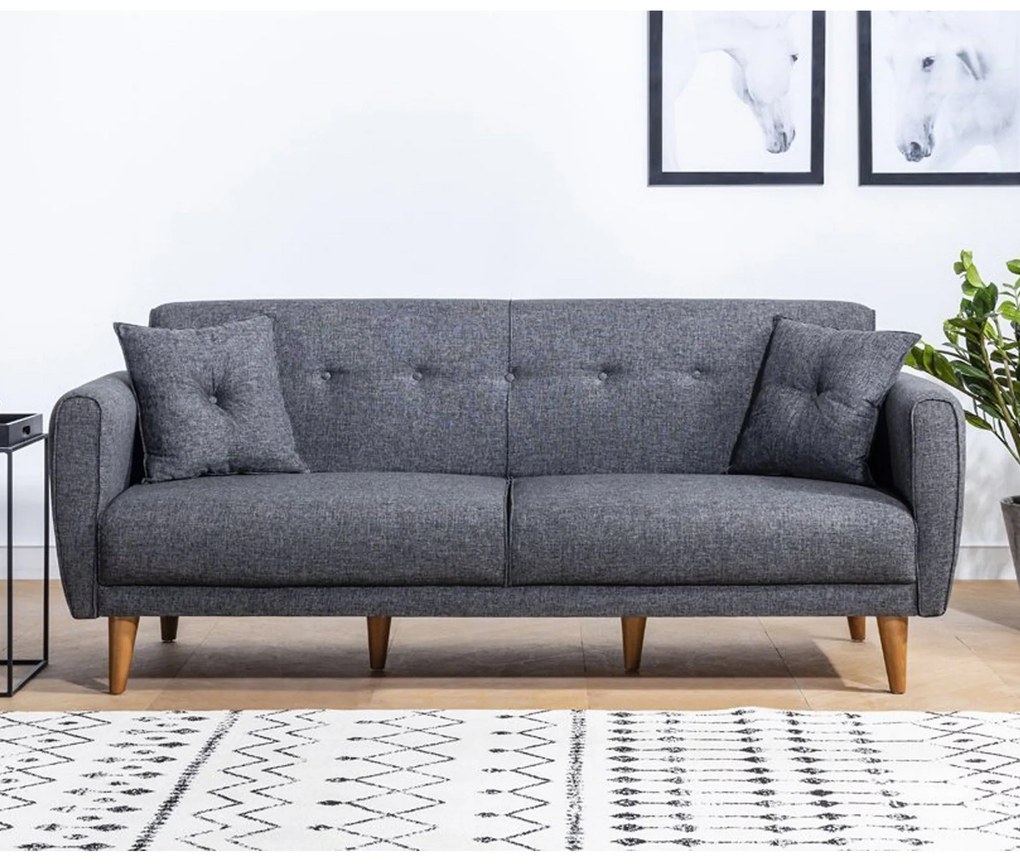 Canapea extensibilă cu 3 locuri Aria-Dark Grey Gri inchis