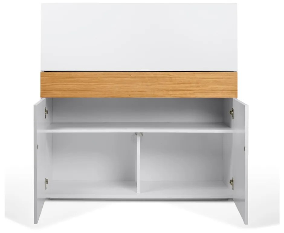 Birou cu dulap Focus White/Oak, 110 x 42 x 109 cm