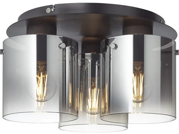 Brilliant - Plafonieră BETH 3xE27/60W/230V Ø 37 cm negru/fumuriu