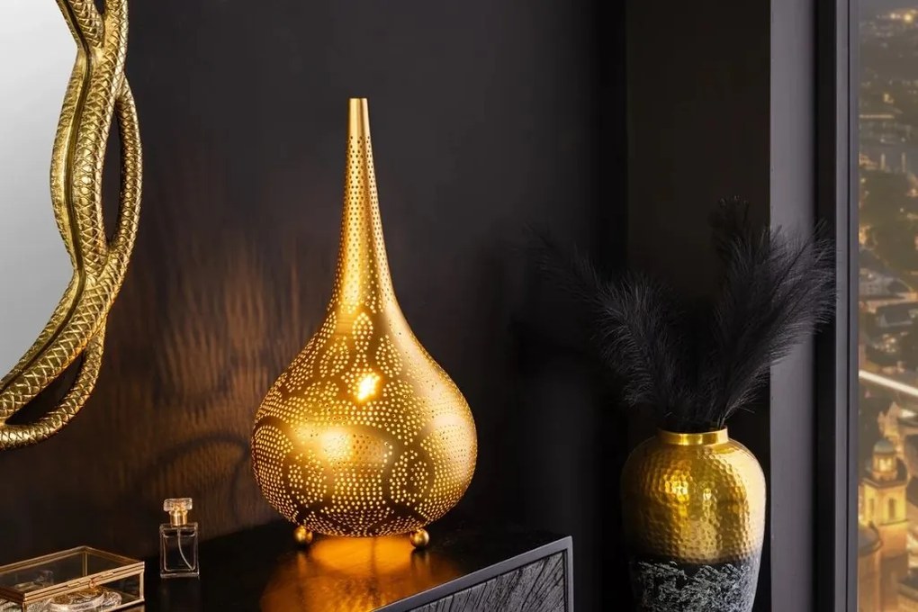 Veioza lucrata manual design artistic oriental ORIENT LIVING 50cm