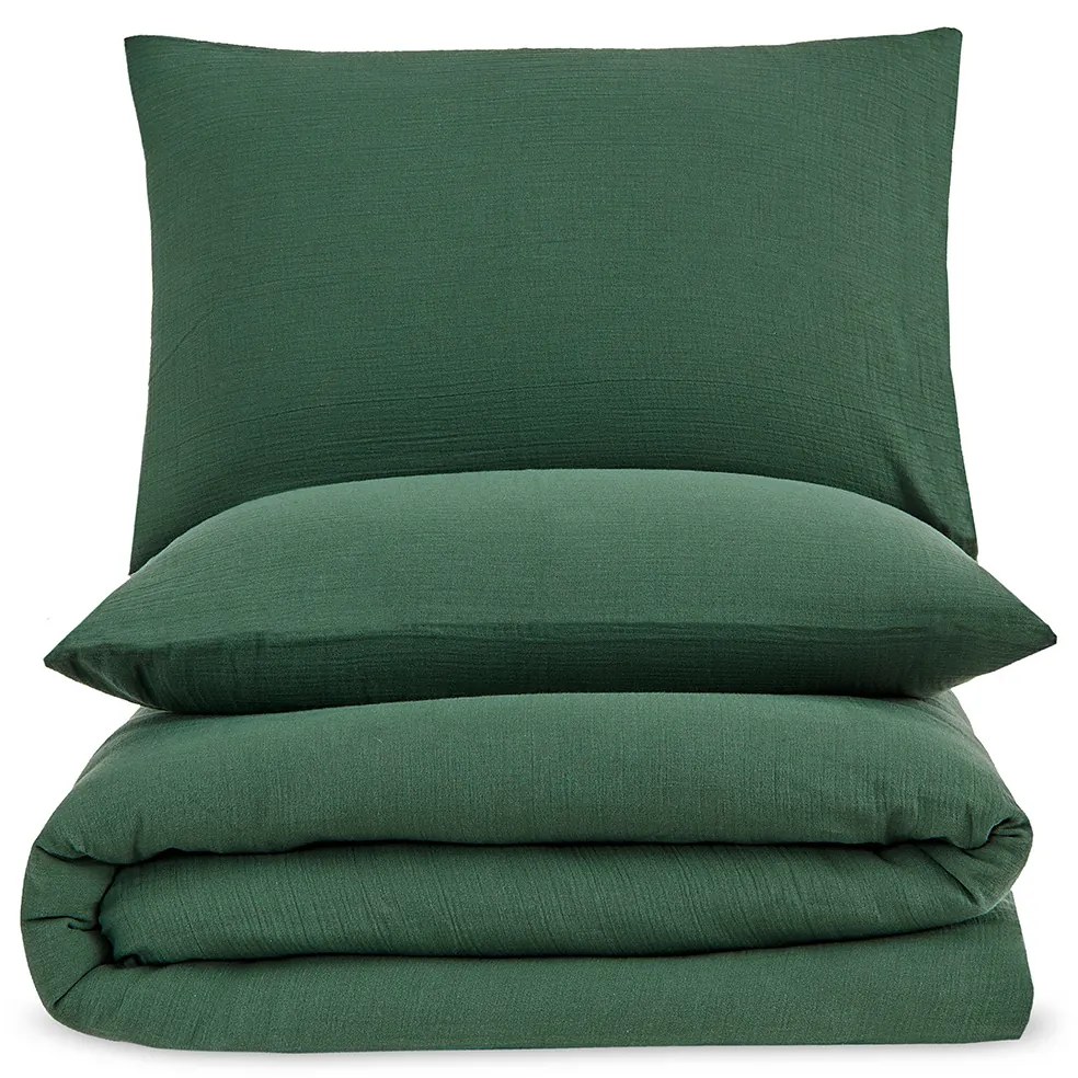 Lenjerie de pat 4Home Moss din muselină , verde, 140 x 220 cm, 70 x 90 cm, verde, 140 x 220 cm, 70 x 90 cm