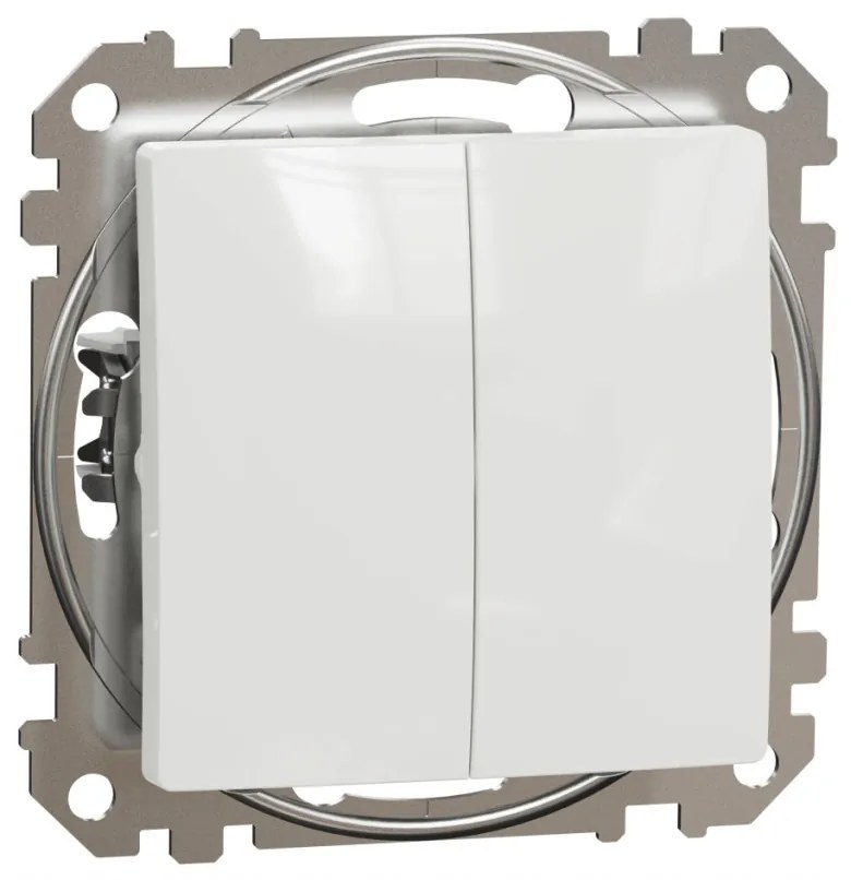 Intrerupator dublu cap scara, 10A, IP20, Alb, Schneider Sedna Design