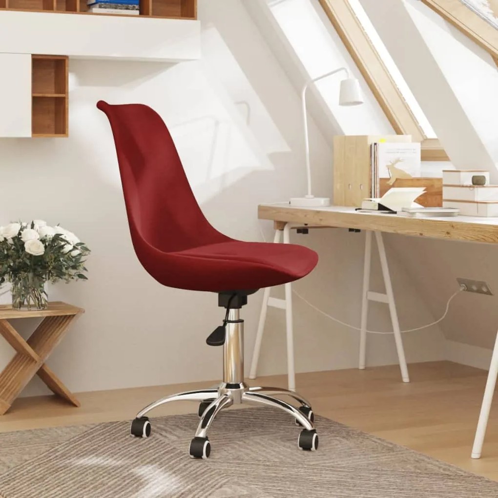 Scaun de birou pivotant, rosu vin, material textil 1, Bordo
