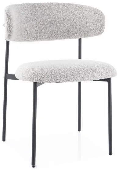 Scaun de dining bej ELTON cu picioare negre