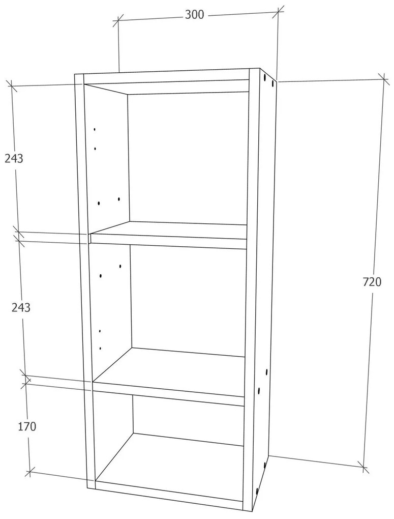 Corp haaus Zed, Suspendat, 1 Usa, Gri Lucios/Alb, MDF, L 30 x l 22 x 72 cm