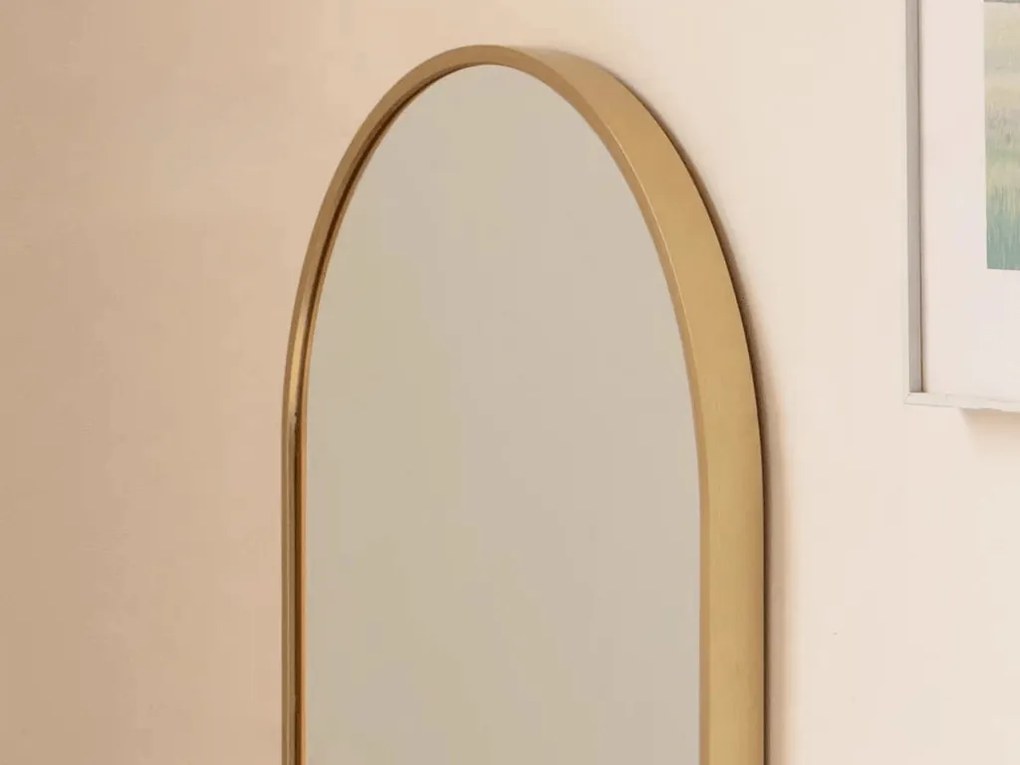 Oglinda ovala de perete OLVANI 80x40 cm cu rama aurie