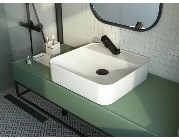 Baterie lavoar cu senzor reglare temperatura negru Deante Sense