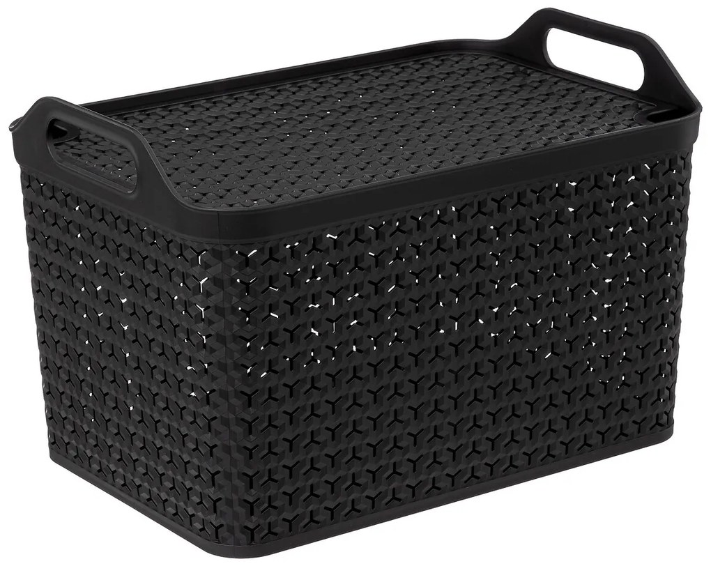 Coș de rufe din plastic, negru