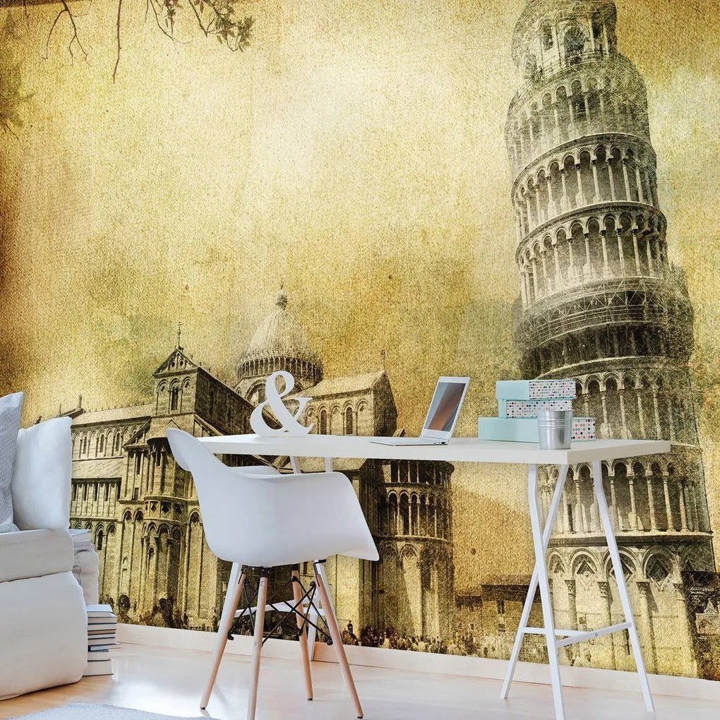 Fototapet - Vintage Art Pisa (254x184 cm)