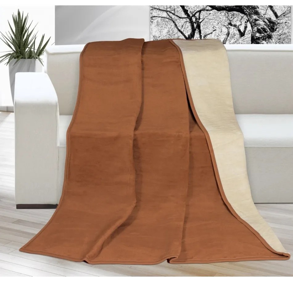 Pătură Kira , maro/bej, 150 x 200 cm