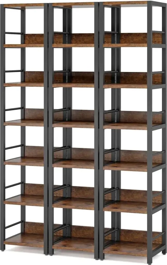 Biblioteca de colt, nuc/negru, 190x35x35 cm